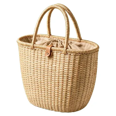 Natural woven rattan bag