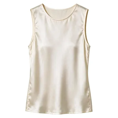 Champagne satin shell blouse
